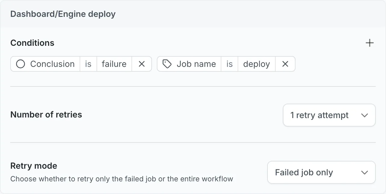 CI Insights retry rule configuration